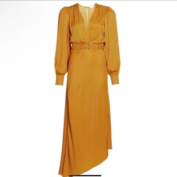 Ronny Kobo Estelle Silk Dress in Yellow ๐ป Revolve sz Medium - Picture 7 of 15